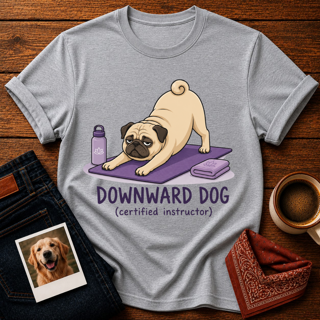 Downward Dog Pug T-Shirt