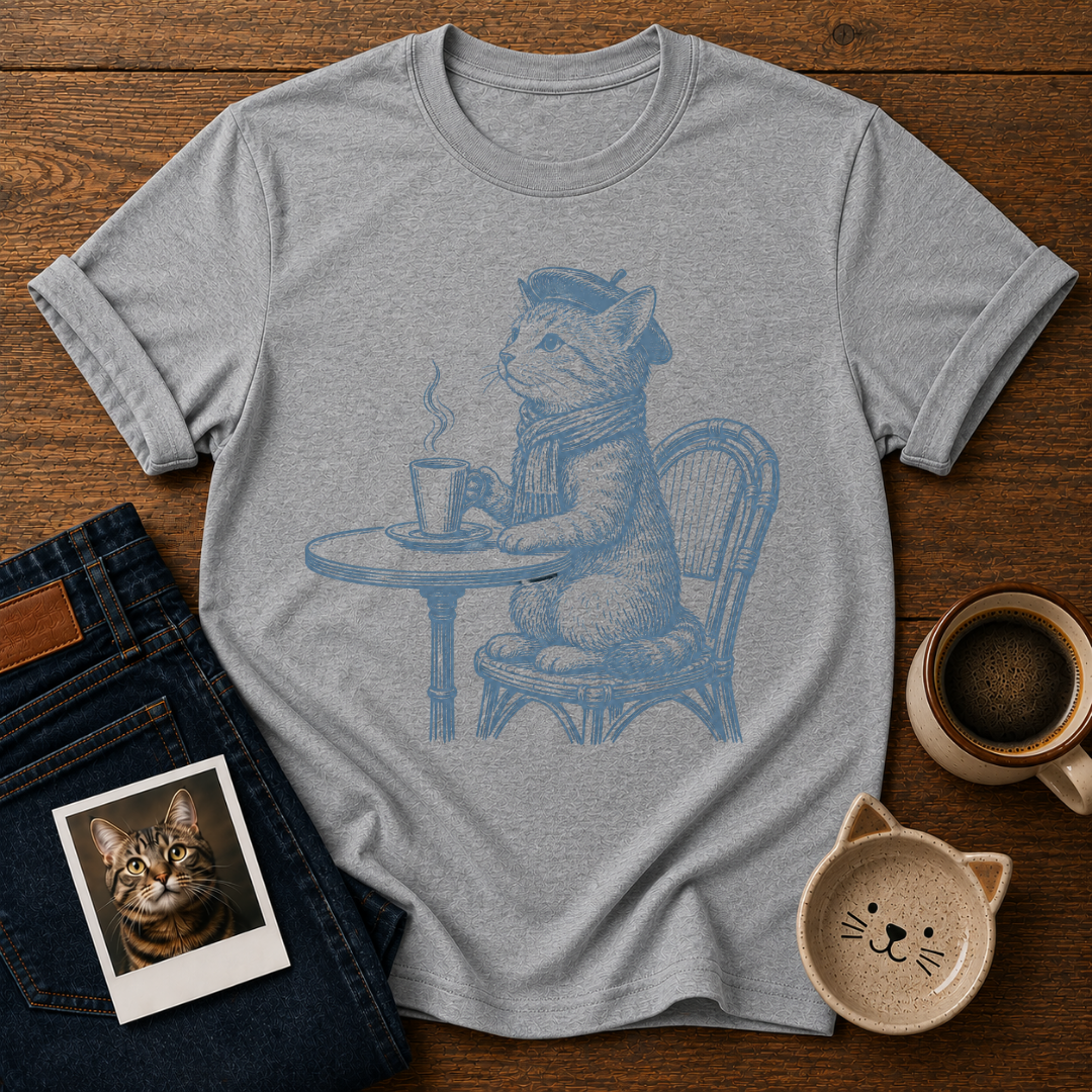Paris Café Cat T-Shirt