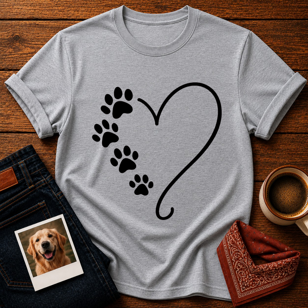 Paw Print Heart T-Shirt