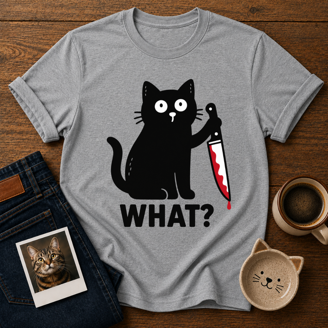 Suspicious Black Cat T-Shirt
