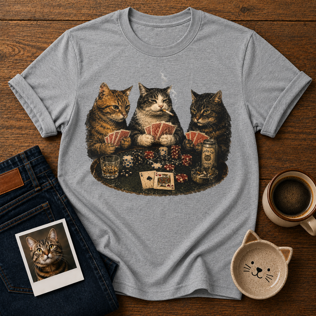 Poker Night Cats T-Shirt