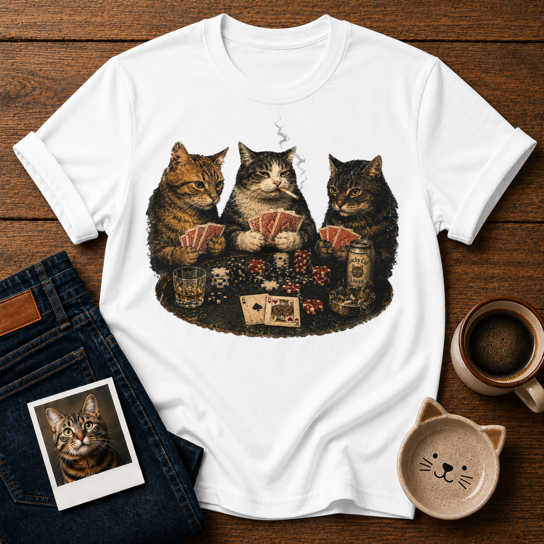Poker Night Cats T-Shirt