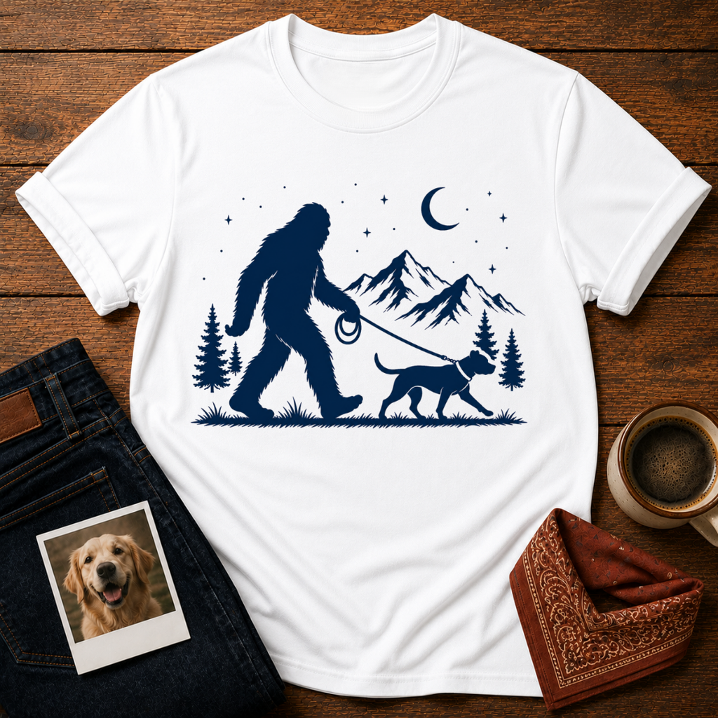 Bigfoot Has A Dog Too T-Shirt