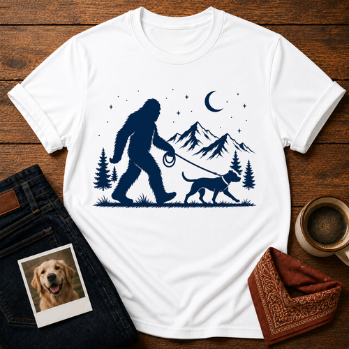 Bigfoot Has A Dog Too T-Shirt