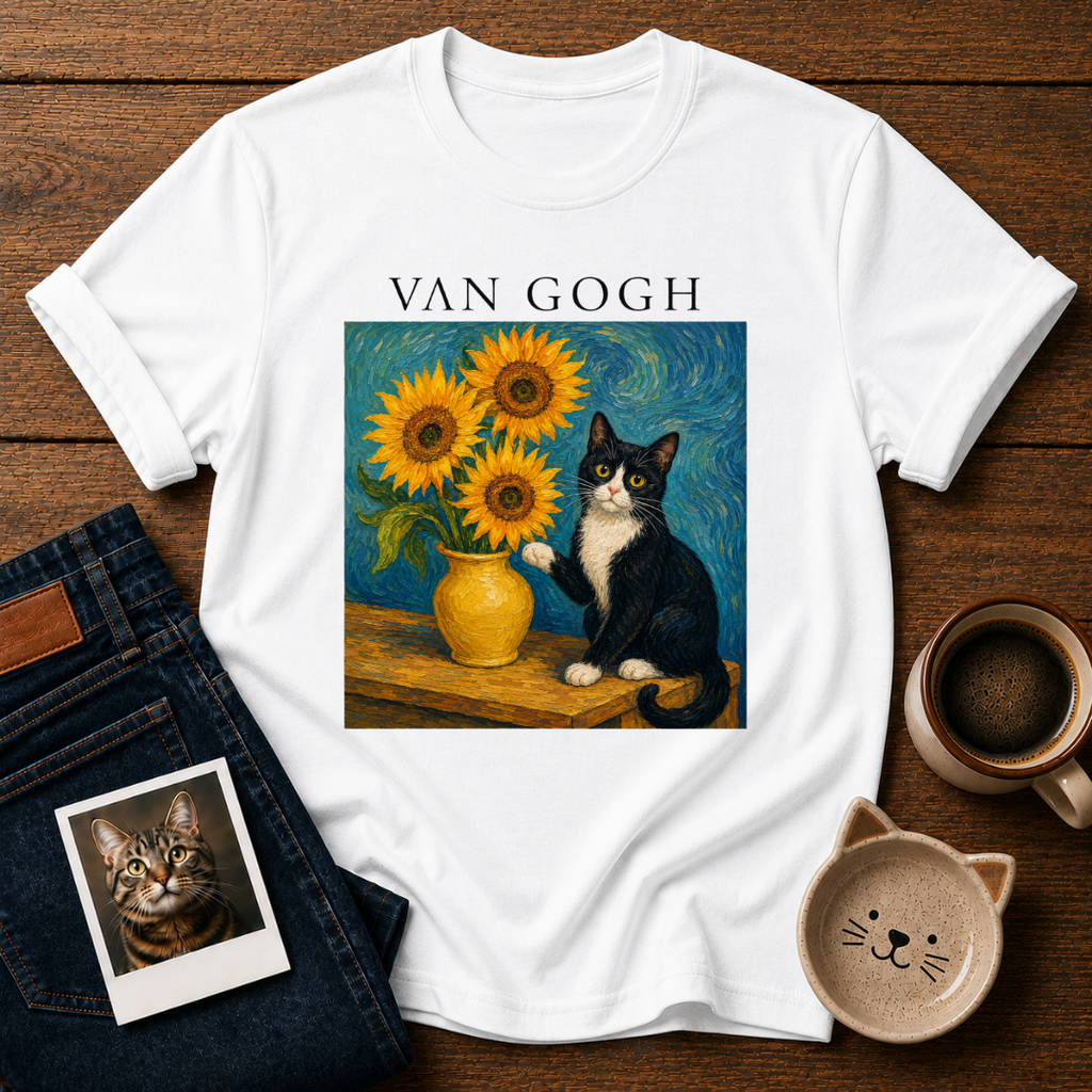 Van Gogh Cat T-Shirt