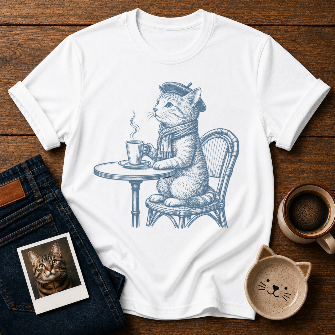Paris Café Cat T-Shirt