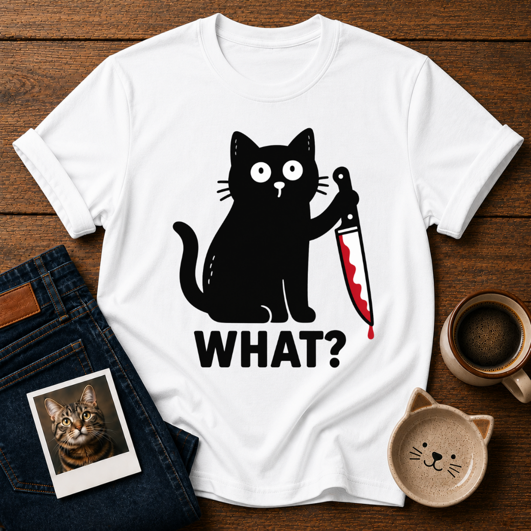 Suspicious Black Cat T-Shirt