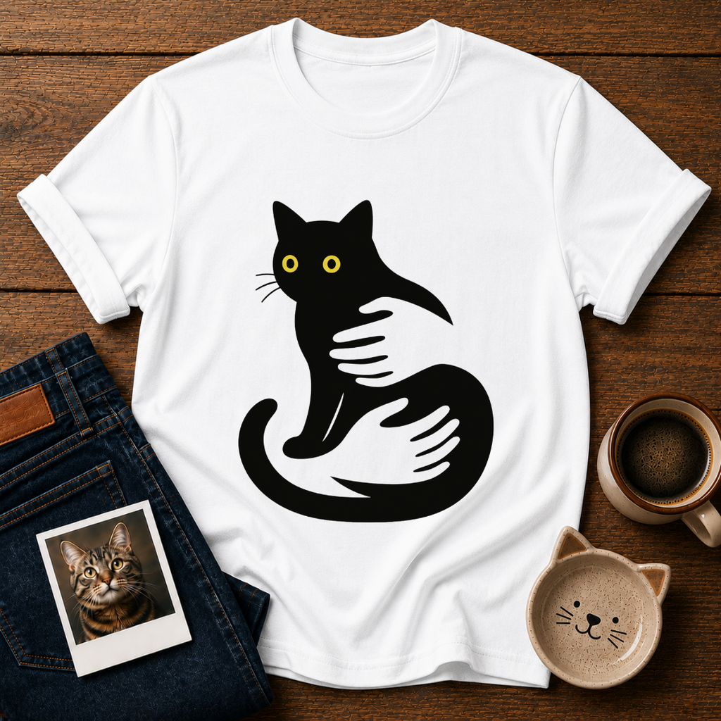 Midnight Cat Hug T-Shirt