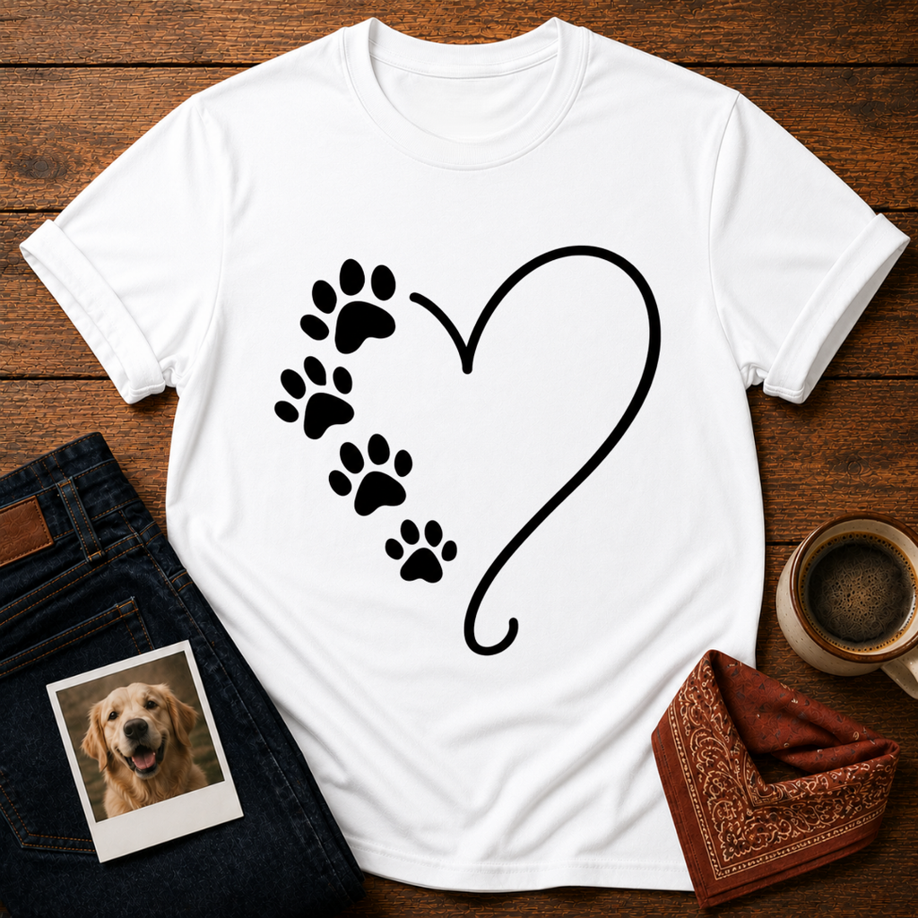 Paw Print Heart T-Shirt
