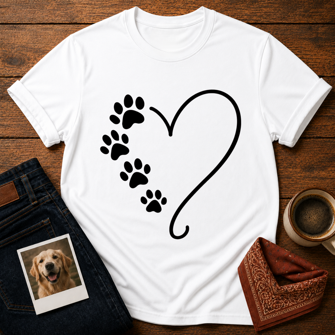 Paw Print Heart T-Shirt
